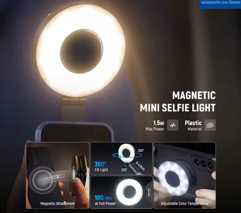 Luz magnética para selfies compatible con iPhone MagSafe