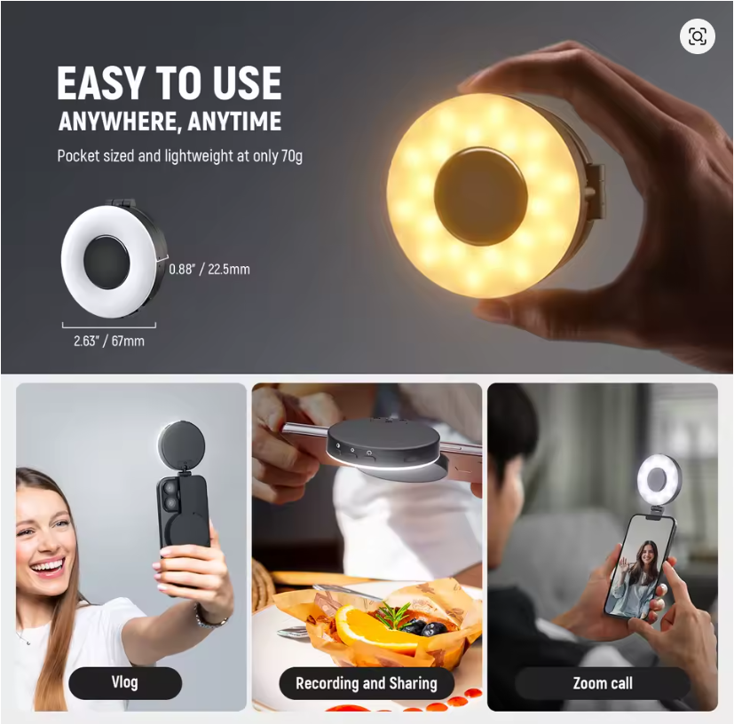 Luz magnética para selfies compatible con iPhone MagSafe